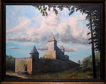 Umělecká představa původní podoby hradu.